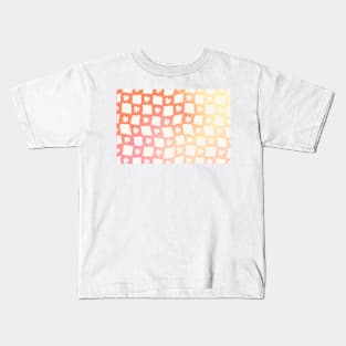 Back to School Floral Checkerboard Gradient Pattern Kids T-Shirt